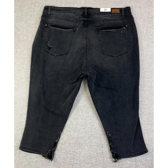NEW Judy Blue Skinny Fit Capri Jeans Women's 24W Stretch Black Denim 41x20 - Picture 2 of 11
